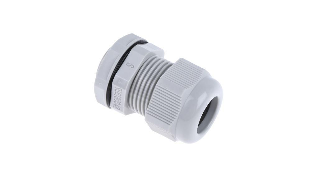 Cable Gland, 10 ... 14mm, M20 x 1.5, Polyamide 6.6, Grey, Pack of 10 pieces